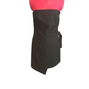 NWT Kate Spade Saturday Dress Size 2 Black Buckle Over Strapless Wool